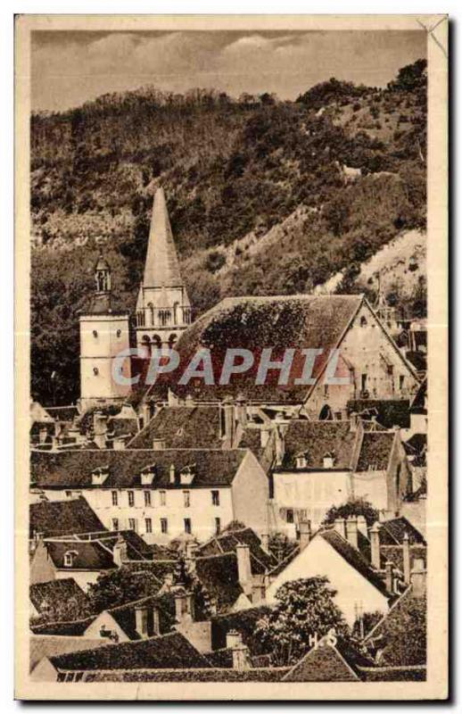 Old Postcard The Church Vermenton Au Fond Cote De Bertry