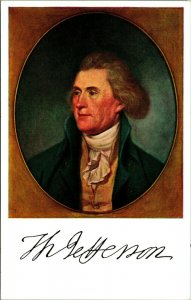 Portrait of Thomas Jefferson by Charles Willson Peale UNP Chrome Postcard E4 