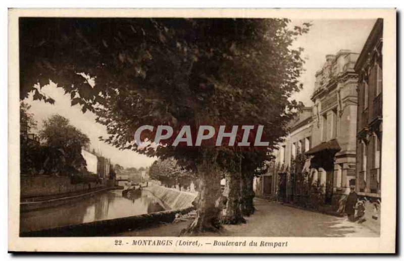 Old Postcard Montargis Boulevard rampart
