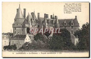 Postcard Old Chateau Langeais Facade Meridionale