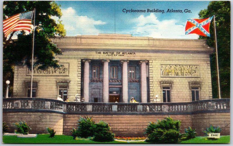 Cyclorama Building at Grant Park Atlanta Georgia GA Largest Painting Postcard