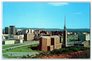 c1950 Skyline View Foreground First Baptist Church Chattanooga Tennessee Postcar