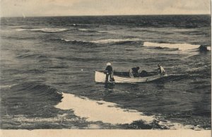 HOLLY BEACH , New Jersey, PU-1908 ; Return of Fishermen