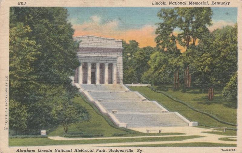 Lincoln Memorial at Abraham Lincoln National Park Hodgenville KY Kentucky Linen