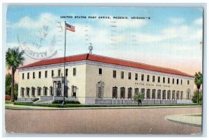 1941 United States Post Office Exterior Building Road Phoenix Arizona Postcard