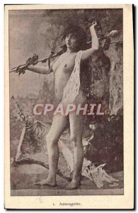 Postcard Old Woman Nude erotic Sauvagette