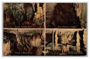 Crystal City Caves Multiview Chattanooga Tennessee TN LInen Postcard Z2