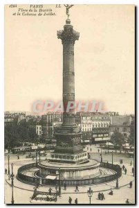 Old Postcard Paris Place de la Bastille and the July Column