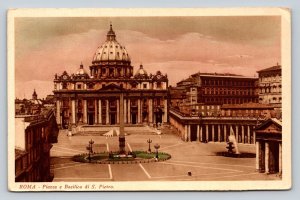 St. Peter's Square & Basilica ROME Italy VINTAGE Postcard 0537