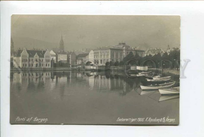 424248 NORWAY 1906 year BERGEN Vintage Knudsen photo postcard