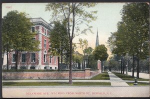 America Postcard - Delaware Avenue, From North Street, Buffalo, New York  A9659