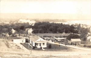 Chamberlain South Dakota~Missouri River & Bird's Eye View of Town~1945 RPPC