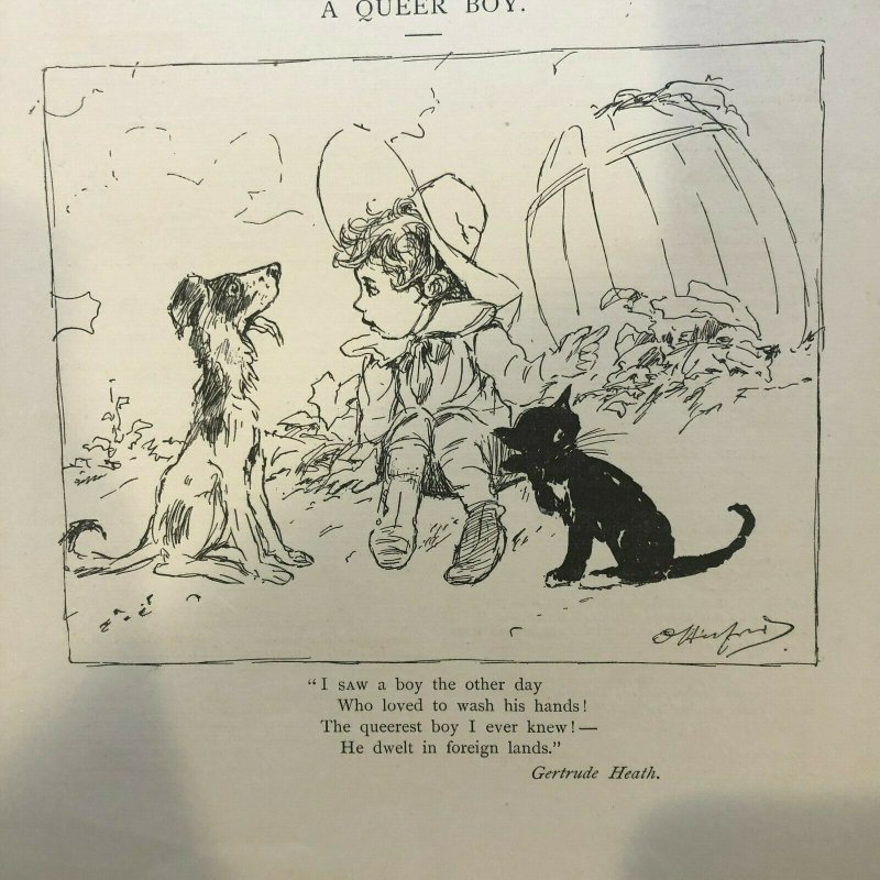 Rare - A Queer Boy - Page Cutout ILLUSTRATED VERSE GERTRUDE E HEATH 