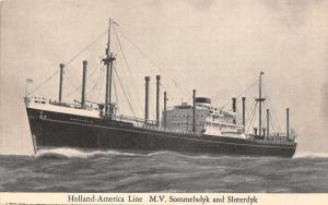 Holland America Line MV Sommelsdyk and Sloterdyk Antique Postcard J57715