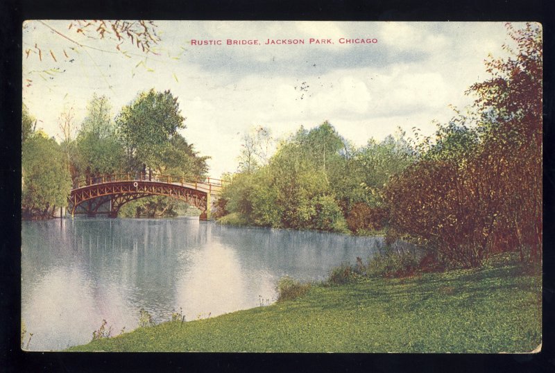 Chicago, Illinois/IL Postcard, Rustic Bridge In Jackson Park, 1915!