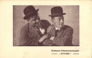 LAUREL @ HARDY ADVERTISING PUVABI Belgium Vintage Postcard, RARE! (L5845)