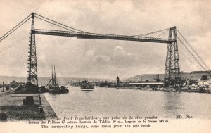 Nantes France View of Transporting Bridge From Left  Bank Vintage Postcard c1910