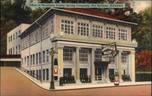 Hot Springs Arkansas AR Mountain Valley Spring Co Office Linen Vintage Postcard