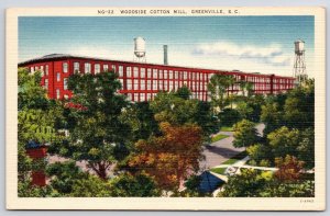 Vintage Postcard Woodside Cotton Mill. Building Greenville South Carolina S.C.