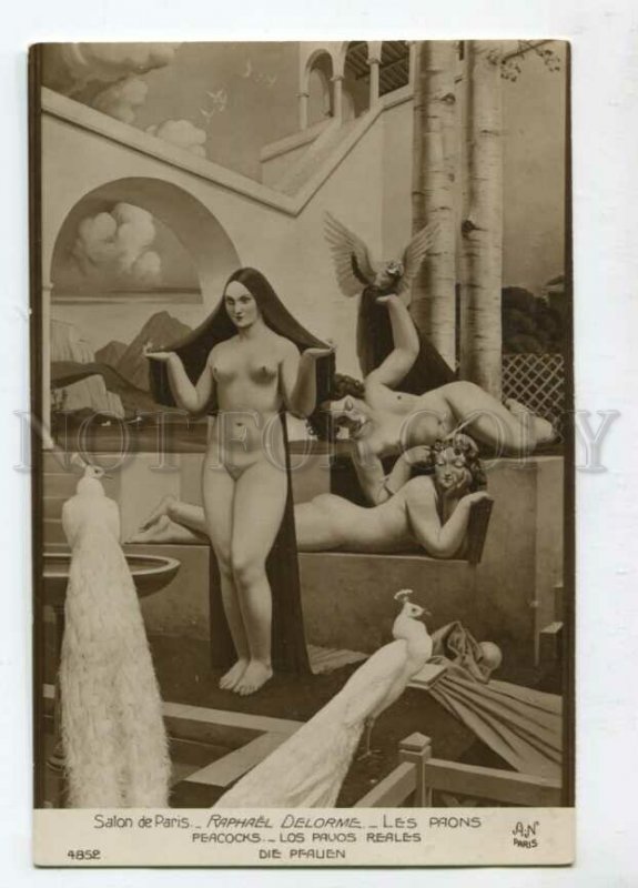 3126773 Nude BELLE Slave Peacock HAREM by DELORME vintage SALON