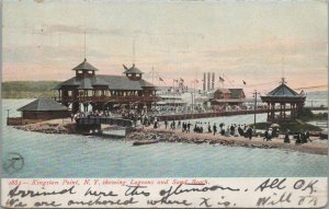 Postcard Kingston Point NY Lagoons and Sand Beach 1907