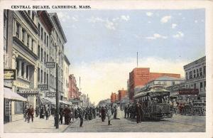 Central Square, Cambridge, Massachusetts, Early Postcard, Unused