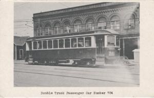Double Truck Passenger Car Number 704  ~ Trolley Albany NY ?? ~ Vintage Postcard