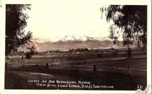 RPPC Postcard San Bernardino Range Sanitarium Loma Linda California c1918