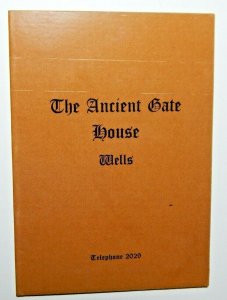 Vintage 1950s The Ancient Gatehouse Menu Wells Somerset England