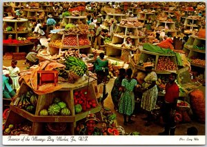 Interior Of The Montego Bay Jamaica Fruit n & Vegetable Market Postcard