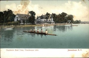 Jamestown NY Chautauqua Lake Chadakoin Boat Crew Rowing Vintage Postcard