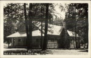 Hall at American River Resort - Ellis Real Photo Postcard