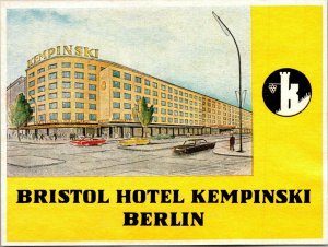 Germany Berlin Bristol Hotel Kempinski Vintage Luggage Label sk4809