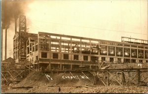 RPPC Chippewa River Dam Powerhouse Construction Cornell WI 1912 Postcard UNP D5