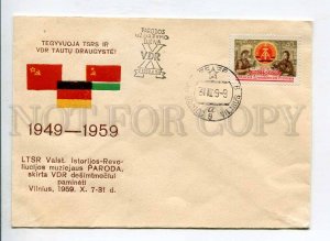 407969 USSR Lithuania 1959 year 10 years of the German Democratic Republic COVER