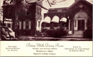 Postcard Betsey Mills Dining Room in Marietta, Ohio~137845