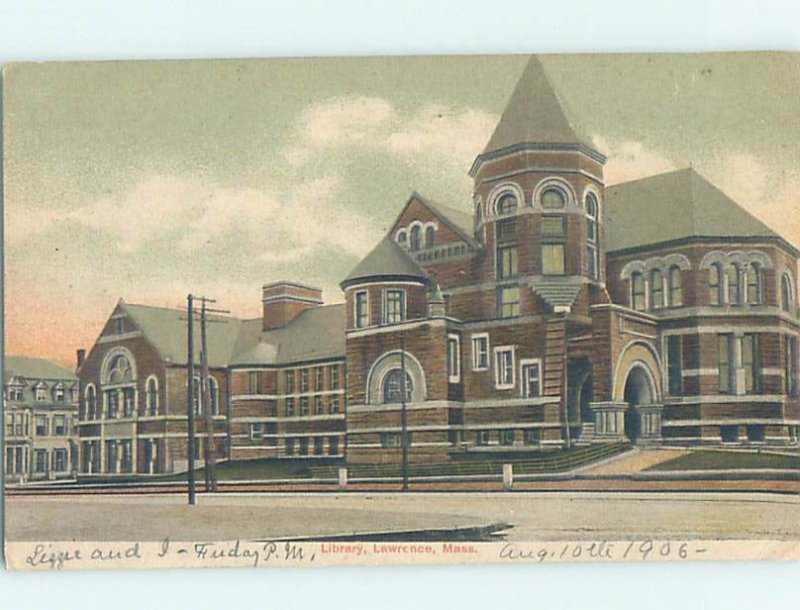 Pre-1907 LIBRARY SCENE Lawrence Massachusetts MA AF1850