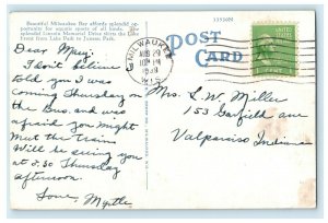 1939 Milwaukee Bay Showing US Coast Guard Station Vintage Posted Postcard