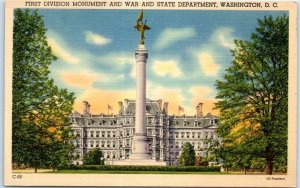 Postcard - First Division Monument And War And State Department - Washington, DC
