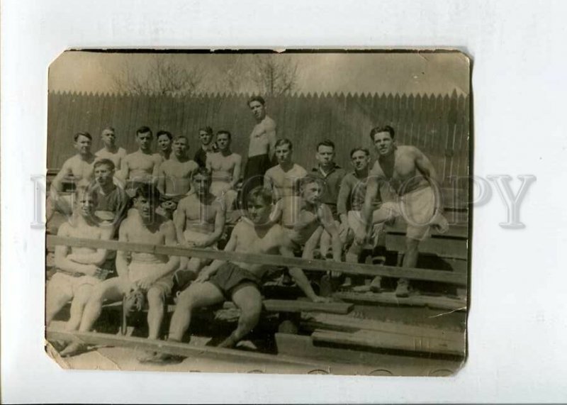 3140869 RUSSIAN Nude Men SPORTSMEN Stadium Vintage photo