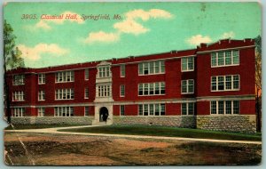 Classical Hall Springfield Missouri MO UNP DB Postcard H2