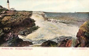 Vintage Postcard Portland Head Light Lighthouse Portland Maine C. S. Woolworth