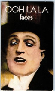 c1970s OOH LA LA Faces Theatrical Performer Close-up Mini Cardboard Postcard 8P