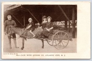 Jack With Queens Up At Atlantic City New Jersey NJ Horse Carriage Postcard