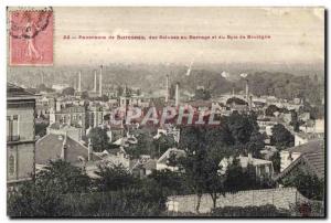 Old Postcard Panorama of Suresnes Eeluses of the dam and the Bois de Boulonge