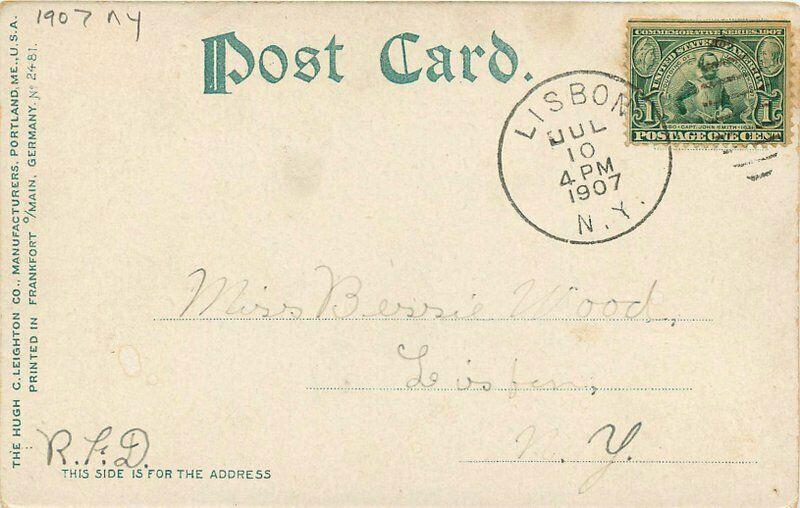 1907 Steamer New Island Wanderer Folger Thousand Island New York Postcard 3591