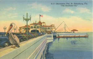 St Petersburg Florida FL Recreation Pier Linen Postcard