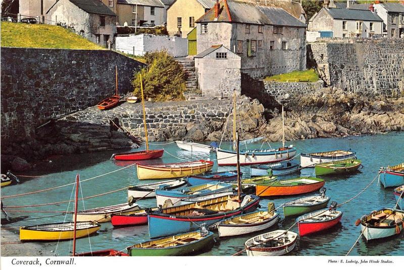 B88068 coverack cornwall ship bateaux    uk 14x9cm