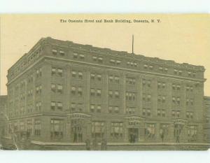 Bent Corner D-back BANK BUILDING & ONEONTA HOTEL Oneonta New York NY HQ5536