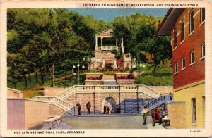 Entrance to Government Reservation Hot Springs National Park AR Postcard PC19